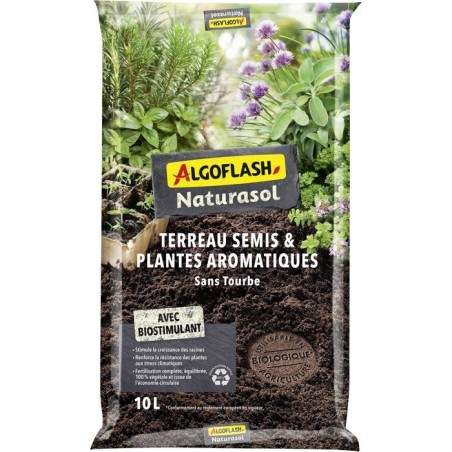 Terreau - ALGOFLASH NATURASOL - Semis plantes aromatiques - Sans tourb
