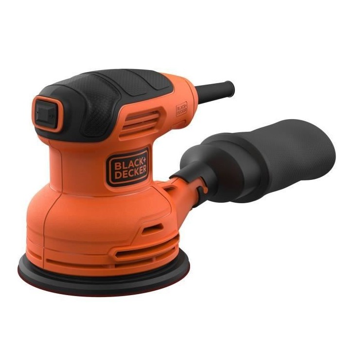 Ponceuse excentrique filaire - BLACK+DECKER - BEW210-QS - 230W - 125mm - avec 1 abrasif et sac de collecte Ponceuse excentrique filaire - BLACK+DECKER - BEW210-QS - 230W - 125mm - avec 1 abrasif et sac de collecte