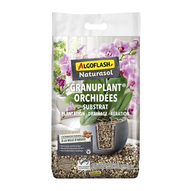 Pierre ponce - ALGOFLASH NATURASOL - Granuplant orchidées - 5 L