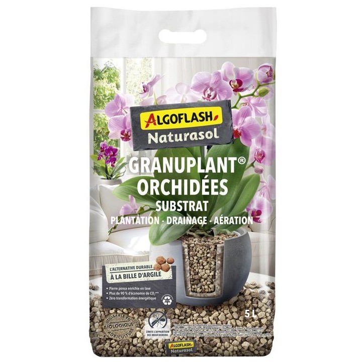 Pierre ponce - ALGOFLASH NATURASOL - Granuplant orchidées - 5 L