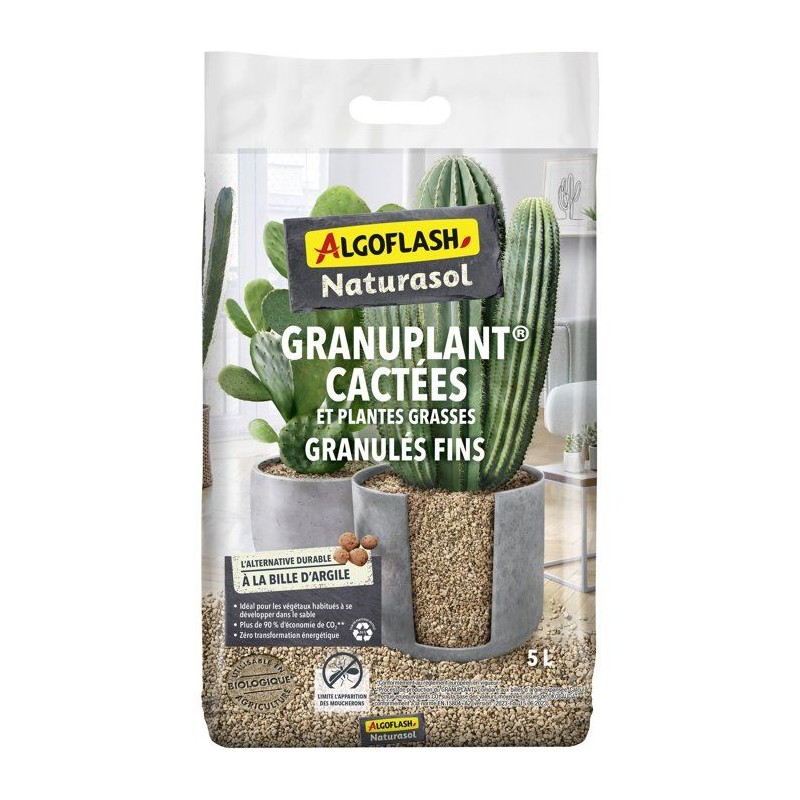 Pierre ponce - ALGOFLASH NATURASOL - Granuplant cactus - 5 L