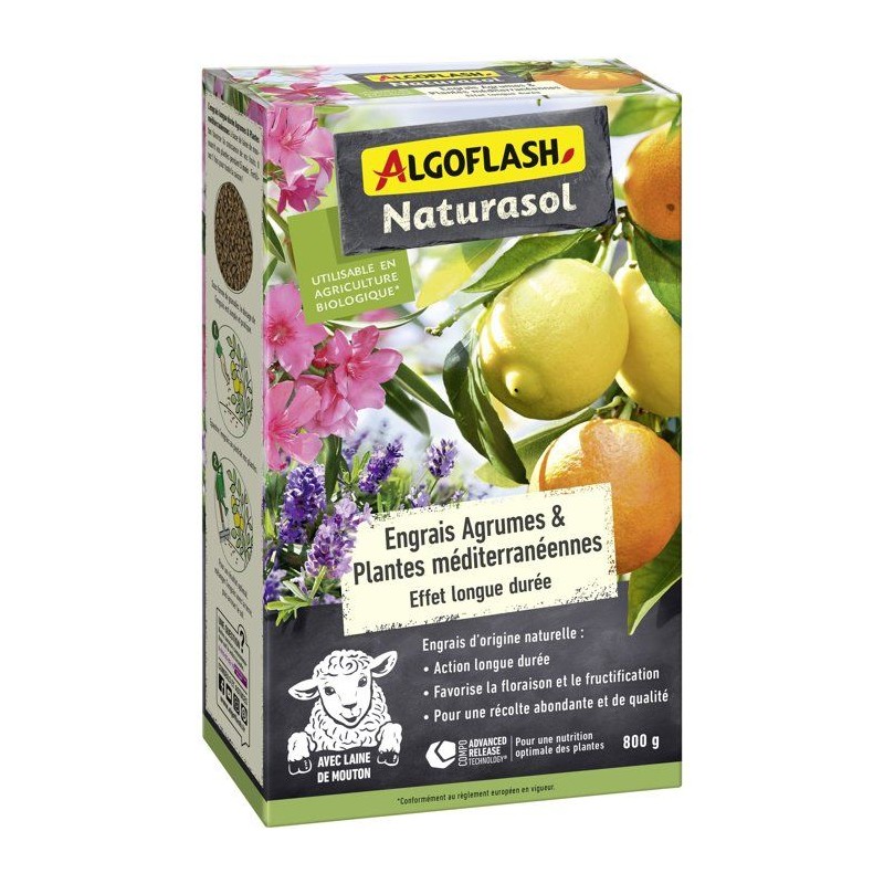Engrais - ALGOFLASH NATURASOL - Agrumes plantes méditerranéennes - L