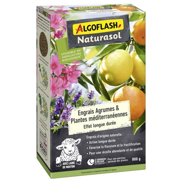 Engrais - ALGOFLASH NATURASOL - Agrumes plantes méditerranéennes - Longue durée - 800 g - UAB Engrais - ALGOFLASH NATURASOL - Agrumes plantes méditerranéennes - Longue durée - 800 g - UAB
