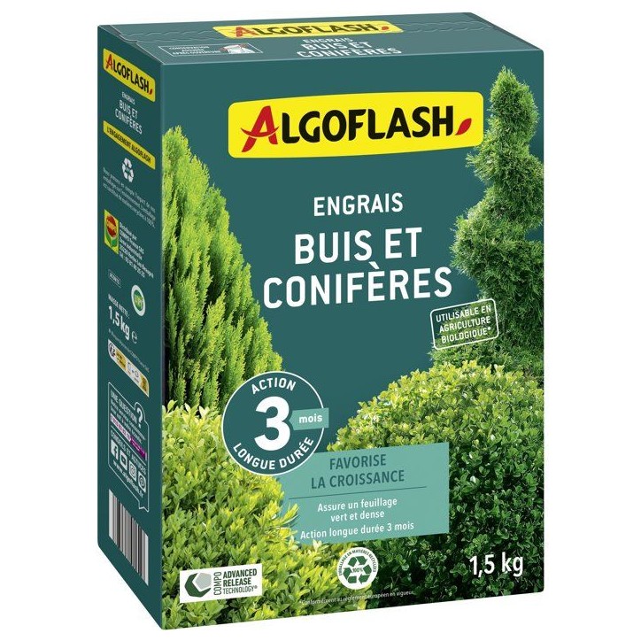 Engrais - ALGOFLASH - Buis coniferes - 1,5 kg - UAB