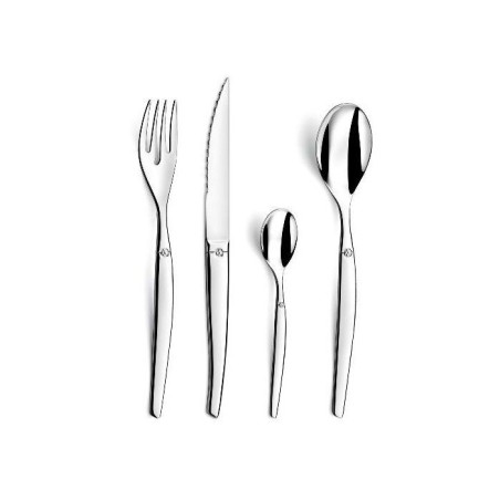 Lou Laguiole Ensemble de coutellerie 24 pcs Jet Miroir Argenté