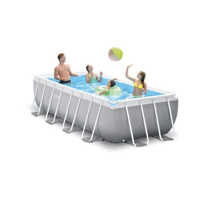 Kit Piscine hors sol tubulaire INTEX - Pris Frame - 400 x 200 x 100 cm - Rectangulaire (Livrée avec pompe et échelle) - 26788N