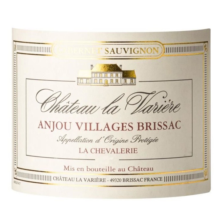 Château la Variere La Chevalierie 2017 Anjou Villages Brissac - Vin rouge de la Loire
