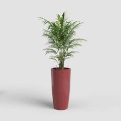 Pot de fleur haut rond avec systeme auto-arrosage SANTONI SWS - Plastique - Rouge foncé - Ø33 x H65 cm - Int/Ext - ARTEVASI