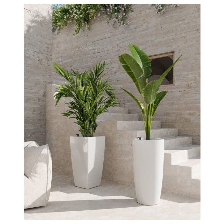Pot de fleur haut rond avec systeme auto-arrosage SANTONI SWS - Plastique - Rouge foncé - Ø33 x H65 cm - Int/Ext - ARTEVASI Pot de fleur haut rond avec systeme auto-arrosage SANTONI SWS - Plastique - Rouge foncé - Ø33 x H65 cm - Int/Ext - ARTEVASI