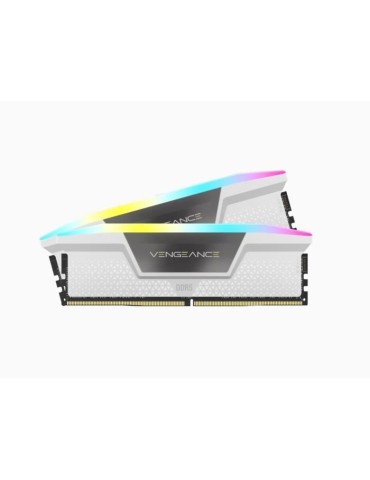 Mémoire RAM - CORSAIR - Vengeance RGB DDR5 - 32GB 2x16GB DIMM - 6000 MHz - 1,35V - Blanc (CMH32GX5M2D6000C36W)