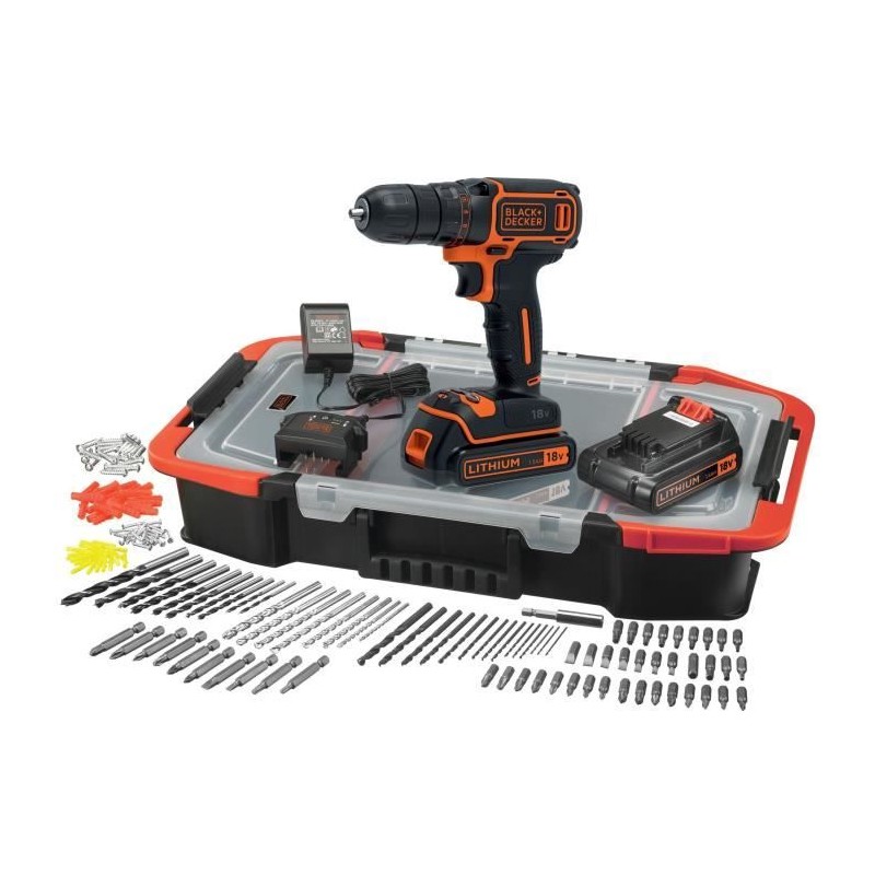 Kit perceuse visseuse sans fil - 18V - BLACK+DECKER - BDCDC18BAST-QW - Kit perceuse visseuse sans fil - 18V - BLACK+DECKER - BDCDC18BAST-QW -