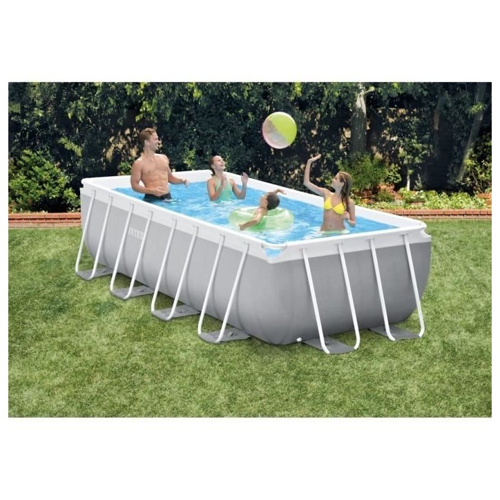 Kit Piscine hors sol tubulaire INTEX - Pris Frame - 400 x 200 x 100 cm - Rectangulaire (Livrée avec pompe et échelle) - 26788N