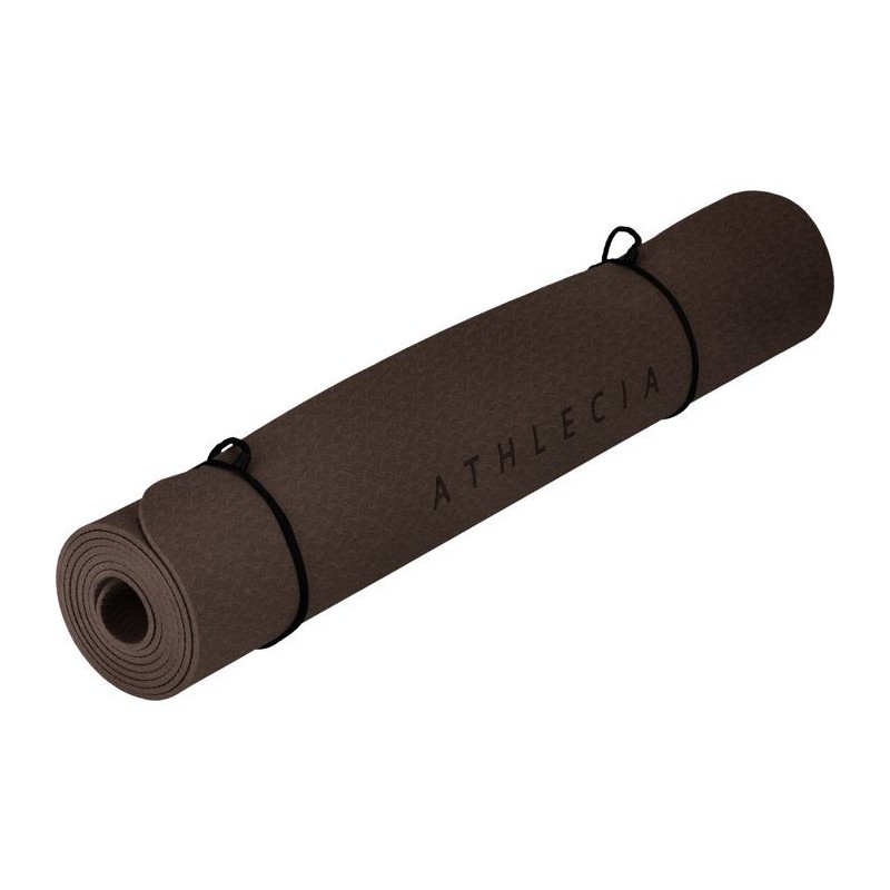 Tapis de Yoga - ATHLECIA - KESHA - L 133 x l 61 cm - TPE - Chocolat