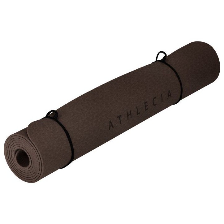 Tapis de Yoga - ATHLECIA - KESHA - L 133 x l 61 cm - TPE - Chocolat