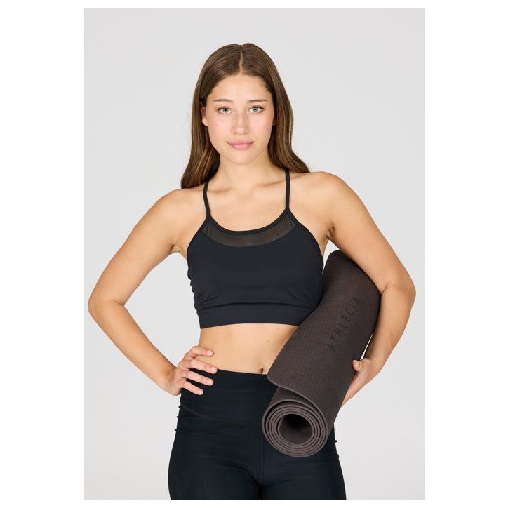 Tapis de Yoga - ATHLECIA - KESHA - L 133 x l 61 cm - TPE - Chocolat