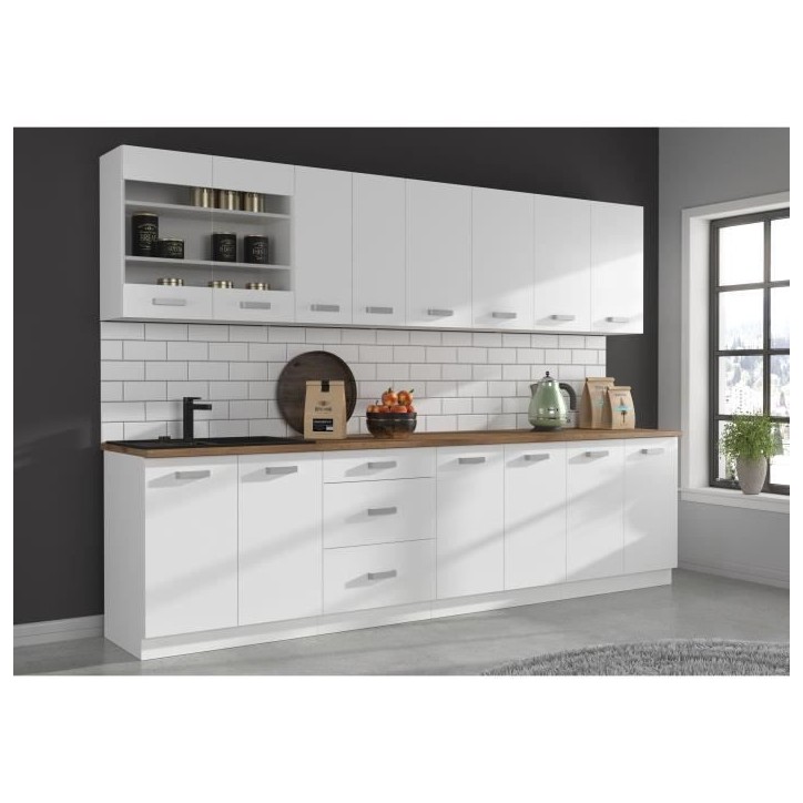 ATLAS Meuble hotte - Décor blanc - L60 x P31 x H72 cm