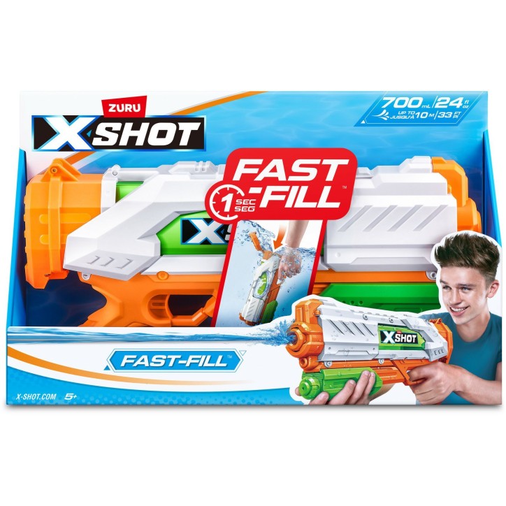 Pistolet a eau - ZURU - X-SHOT Medium Fast-Fill - Remplissage 1 seconde - Portée 9 m - Réservoir 700 ml Pistolet a eau - ZURU - X-SHOT Medium Fast-Fill - Remplissage 1 seconde - Portée 9 m - Réservoir 700 ml
