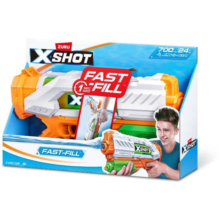 Pistolet a eau - ZURU - X-SHOT Medium Fast-Fill - Remplissage 1 seconde - Portée 9 m - Réservoir 700 ml Pistolet a eau - ZURU - X-SHOT Medium Fast-Fill - Remplissage 1 seconde - Portée 9 m - Réservoir 700 ml