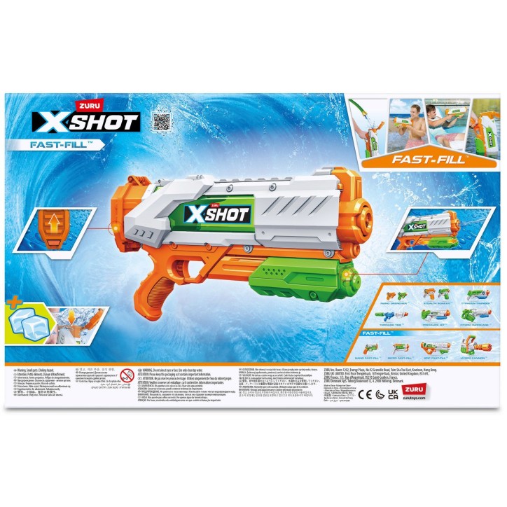 Pistolet a eau - ZURU - X-SHOT Medium Fast-Fill - Remplissage 1 seconde - Portée 9 m - Réservoir 700 ml Pistolet a eau - ZURU - X-SHOT Medium Fast-Fill - Remplissage 1 seconde - Portée 9 m - Réservoir 700 ml