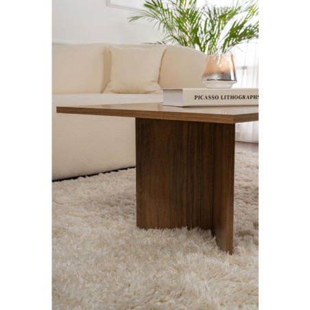 Table basse - SABIN - Venezia Walnut - Rectangulaire - Panneaux mélaminés - Noyer Venezia - Style moderne - Sur pieds - 119x60