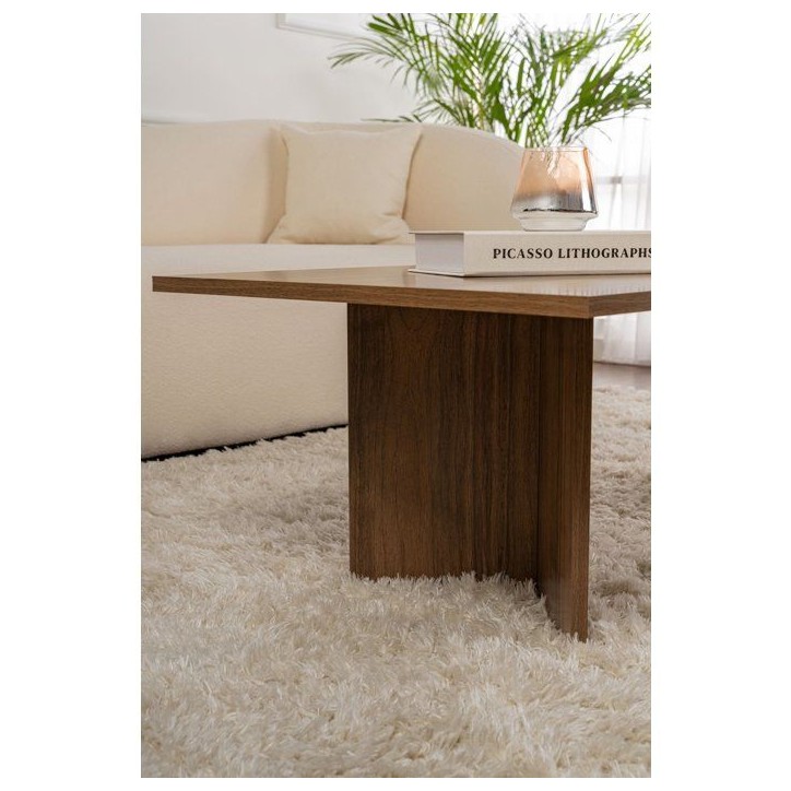 Table basse - SABIN - Venezia Walnut - Rectangulaire - Panneaux mélaminés - Noyer Venezia - Style moderne - Sur pieds - 119x60 Table basse - SABIN - Venezia Walnut - Rectangulaire - Panneaux mélaminés - Noyer Venezia - Style moderne - Sur pieds - 119x60