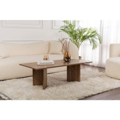 Table basse - SABIN - Venezia Walnut - Rectangulaire - Panneaux mélam