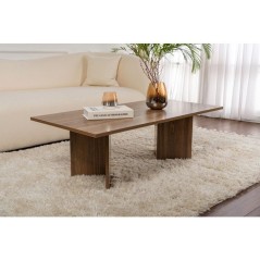 Table basse - SABIN - Venezia Walnut - Rectangulaire - Panneaux mélam