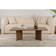 Table basse - SABIN - Venezia Walnut - Rectangulaire - Panneaux mélam