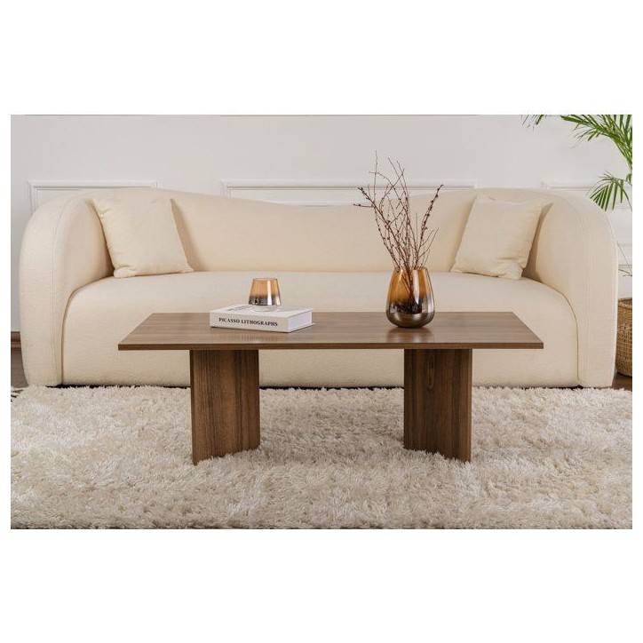 Table basse - SABIN - Venezia Walnut - Rectangulaire - Panneaux mélaminés - Noyer Venezia - Style moderne - Sur pieds - 119x60 Table basse - SABIN - Venezia Walnut - Rectangulaire - Panneaux mélaminés - Noyer Venezia - Style moderne - Sur pieds - 119x60