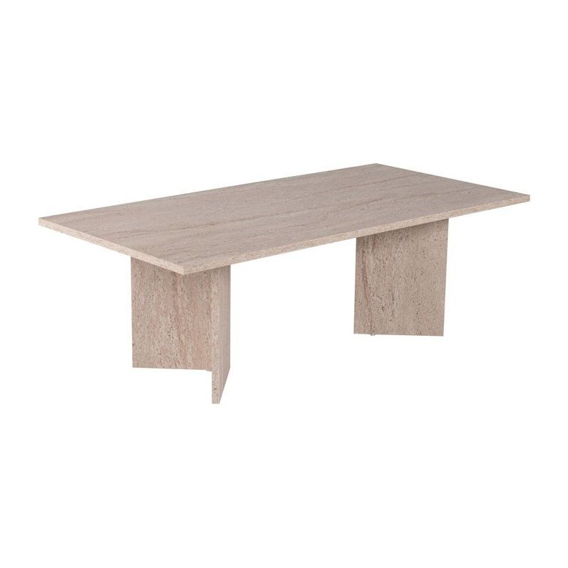 Table basse - SABIN - Travertine - Rectangulaire - Panneaux mélaminé