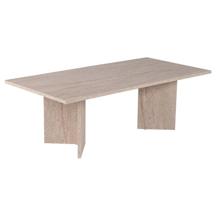 Table basse - SABIN - Travertine - Rectangulaire - Panneaux mélaminés - Travertin - Style élégant - Sur pieds - 119x60x40 cm Table basse - SABIN - Travertine - Rectangulaire - Panneaux mélaminés - Travertin - Style élégant - Sur pieds - 119x60x40 cm
