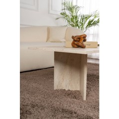Table basse - SABIN - Travertine - Rectangulaire - Panneaux mélaminé