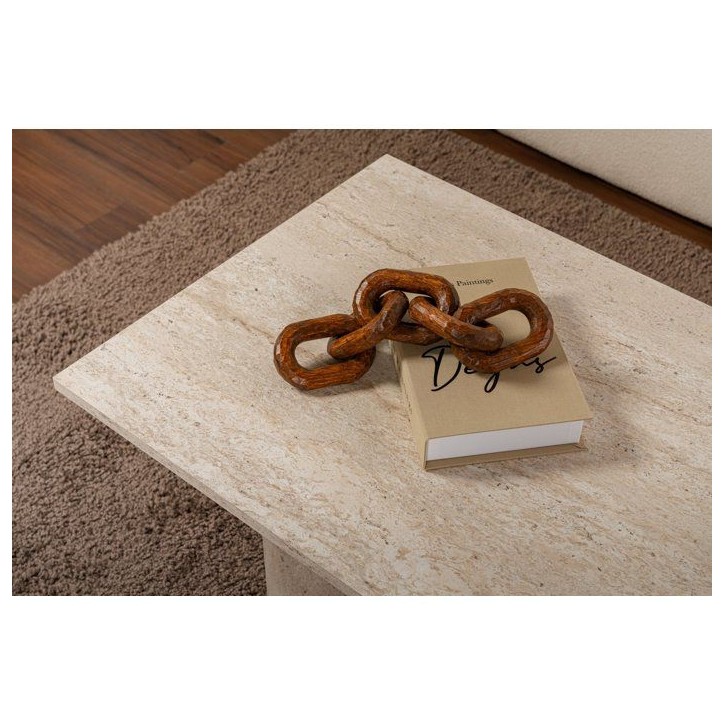 Table basse - SABIN - Travertine - Rectangulaire - Panneaux mélaminés - Travertin - Style élégant - Sur pieds - 119x60x40 cm Table basse - SABIN - Travertine - Rectangulaire - Panneaux mélaminés - Travertin - Style élégant - Sur pieds - 119x60x40 cm