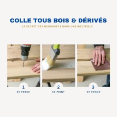 Colle bois vinylique (D3) - CYANOLIT - 54 g - Renforcé fibres naturel
