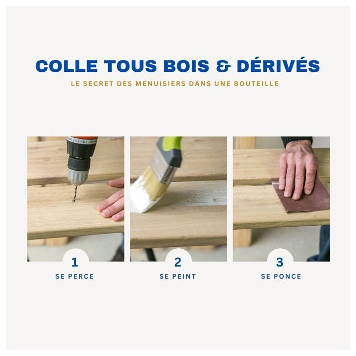 Colle bois vinylique (D3) - CYANOLIT - 54 g - Renforcé fibres naturelles - Intérieur extérieur Colle bois vinylique (D3) - CYANOLIT - 54 g - Renforcé fibres naturelles - Intérieur extérieur