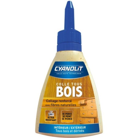 Colle a bois - Cyanolit - Colle tous bois 125 g - Vynilique renforcée