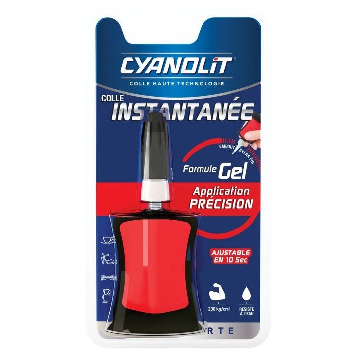 Colle instantanée - CYANOLIT - EXTRA FORTE PRECISION - 4 g - Formule gel - Application précision Colle instantanée - CYANOLIT - EXTRA FORTE PRECISION - 4 g - Formule gel - Application précision