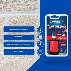 Colle instantanée - CYANOLIT - EXTRA FORTE PRECISION - 4 g - Formule