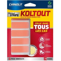 Ruban adhésif double face - CYANOLIT - KOLTOUT RUBAN - Strips x10 - H