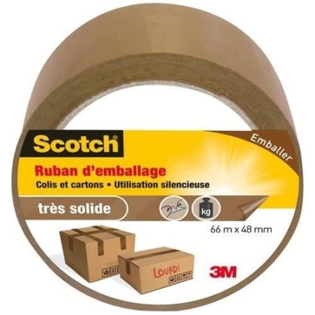 3M SCOTCH Ruban adhésif d'emballage - 66 m x 48 mm - Marron