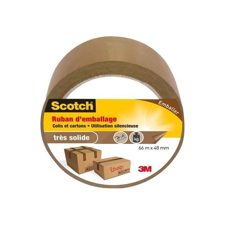 3M SCOTCH Ruban adhésif d'emballage - 66 m x 48 mm - Marron