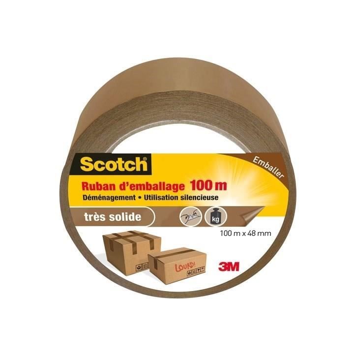 3M SCOTCH Ruban adhésif d'emballage - 100 m x 48 mm - Marron