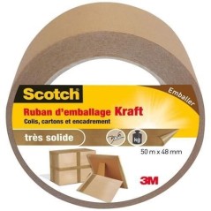 3M Ruban d'adhésif d'emballage kraft - 50mx48mm