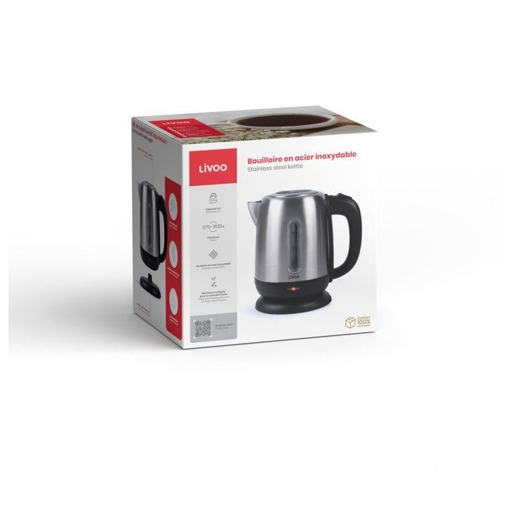 Bouilloire - LIVOO - DOD182 - 1630 W - 1,2 L - Socle 360° - Gris Bouilloire - LIVOO - DOD182 - 1630 W - 1,2 L - Socle 360° - Gris