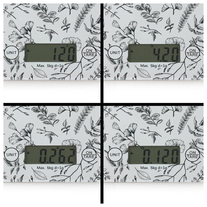 Balance de cuisine électronique - LIVOO - DOM451FL - Plateau en verre - 5 kg - Tare