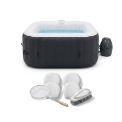KIT TOUT INCLUS SUNSPA: spa gonflable carré 6 places et accessoires :