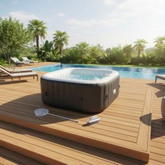 KIT TOUT INCLUS SUNSPA: spa gonflable carré 6 places et accessoires :