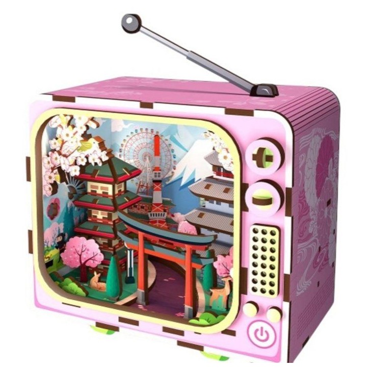 Book Nook - Kit DIY a construire Maquette 3D Serre Livre - TV Fuji - 12,5 x 8 x 13 cm Book Nook - Kit DIY a construire Maquette 3D Serre Livre - TV Fuji - 12,5 x 8 x 13 cm