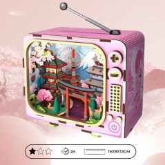 Book Nook - Kit DIY a construire Maquette 3D Serre Livre - TV Fuji - 12,5 x 8 x 13 cm