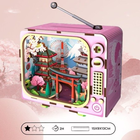 Book Nook - Kit DIY a construire Maquette 3D Serre Livre - TV Fuji - 12,5 x 8 x 13 cm